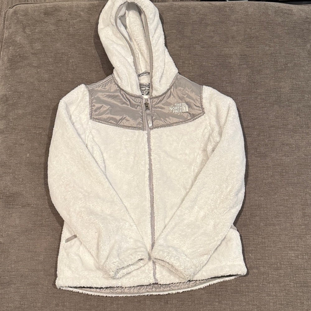 The North Face Youth Osito White and Gray Fleece Jacket